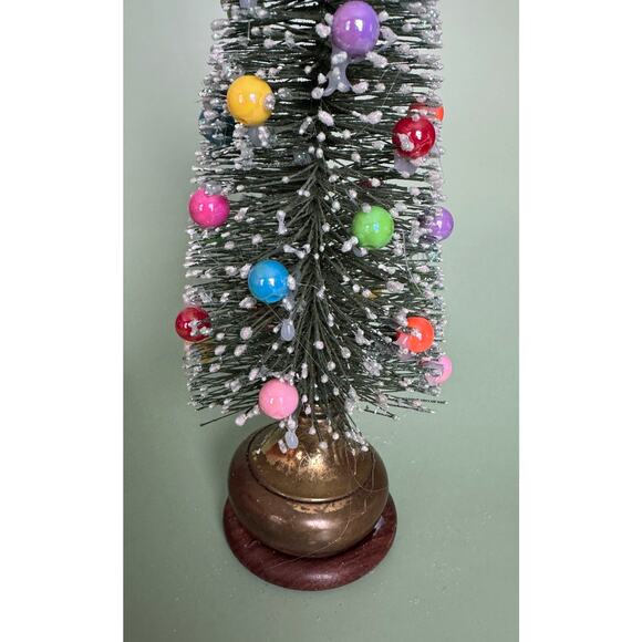 Bottle Brush Christmas Tree on Vintage Doorknob Base — Cottage‑Core Decor DKT1 - Picture 2 of 5